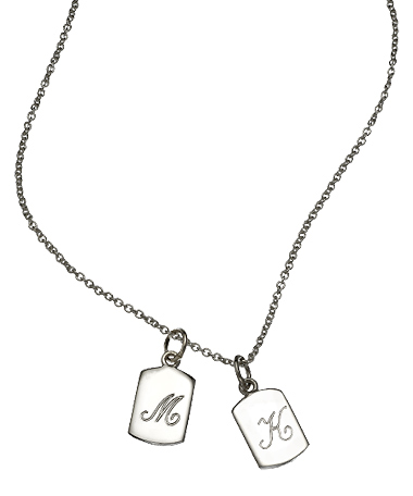 Grey Lee Silver Celebrity Two Initial Necklace