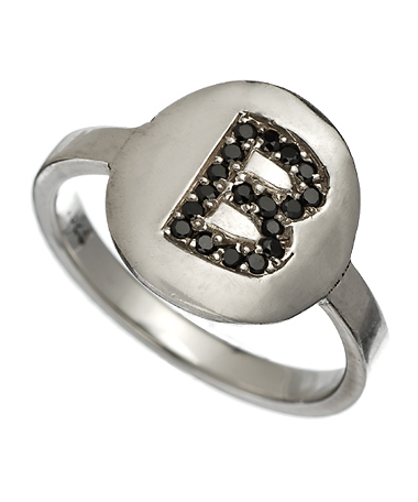 Grey Lee Silver Glamor Girl Initial Ring