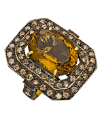 Hari Jewels Rectangle Oval Prong Cocktail Ring