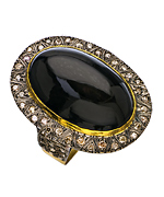 Hari Jewels Diamond Oval Cabochon Cocktail Ring