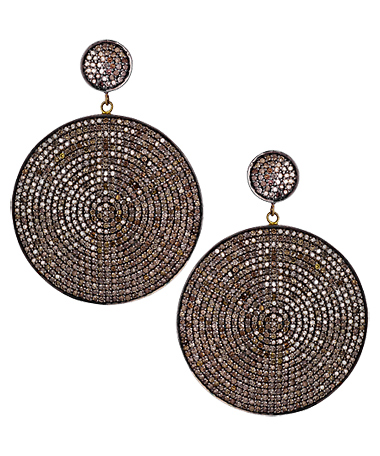 Hari Jewels Diamond Disk Drop Earrings