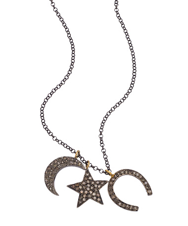 Haridra Moon Star Horseshoe Necklace
