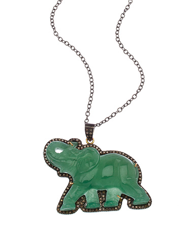 Haridra Jade Balan Elephant Necklace