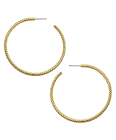 Harrison Morgan Gold Rope Hoop Earrings