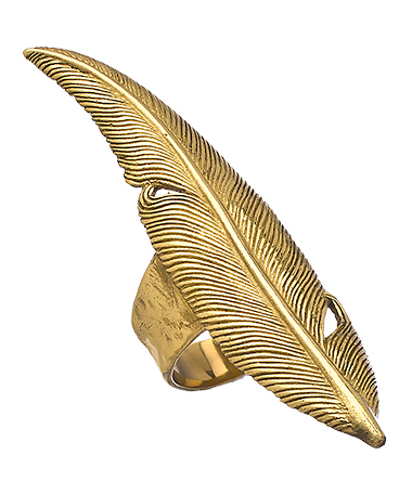 Heather Benjamin Batu by HB Brass Feather Statement Ring