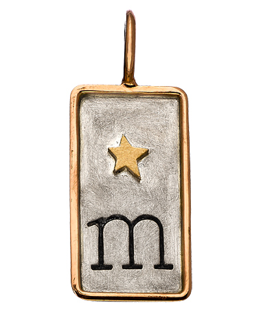 Heather Moore Mini ID Tag Star Initial Charm