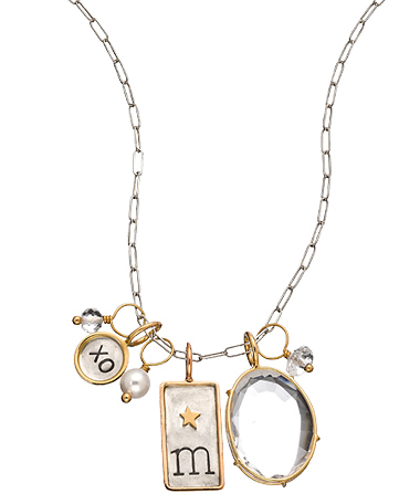 Heather Moore ID Tag Initial Combo Pendant Necklace