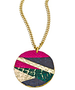Holy Harlot Magenta Snakeskin Marant Medallion Necklace