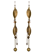 House of Cach Brass Leaf Shoulder Duster Earrings