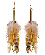 House of Cach Italian Horn Feather Earrings