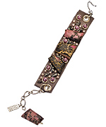 House of Cach Pyrite Slab Taupe Cluster Bracelet