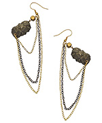 Holy Harlot Pyrite Nugget Chain Earrings