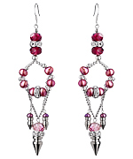 House of Cach Fuchsia Pearl Spike Chandelier Earrings