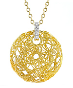 I. Reiss Round Hallow Nest Satin Finish Pendant Necklace