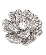 Large Flower CZ Cocktail Ring