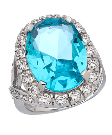 Oval Blue Topaz Cocktail Ring
