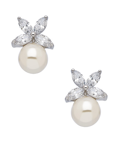 Butterfly Pearl Stud Earrings