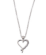 CZ Open Heart Pendant Necklace
