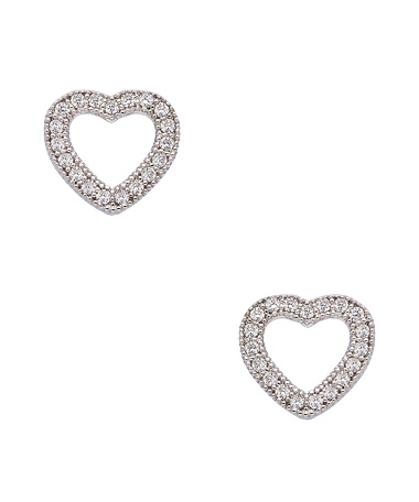 Open Heart CZ Earrings