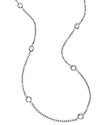 J Weber Sterling Silver and Swarovski Crystal Rain Chain Necklace
