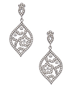 J Weber Sterling Silver and Swarovski Crystal Deco Drop Earrings