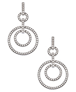 J Weber Sterling Silver and Swarovski Crystal Inner Circle Earrings