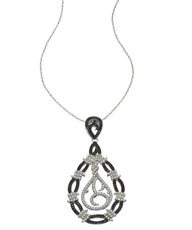 J Weber Sterling Silver and Crystal Dream Catcher Pendant Necklace
