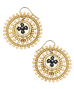 Jacqueline Pinto Gold Round Cross Earrings
