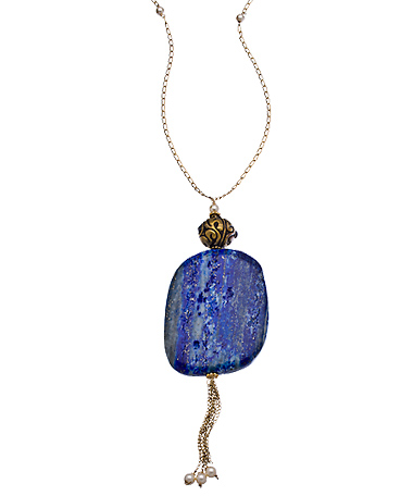 Jacqueline Pinto Blue Lapis Pendant Necklace