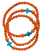 Jacqueline Pinto Orange and Turquoise Fun In The Sun Bracelet