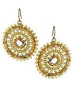 Jacqueline Pinto Gold Round Swarovski Crystal Earrings