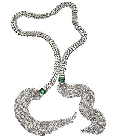 Janis by Janis Savitt Emerald Swarovski Tassel Necklace