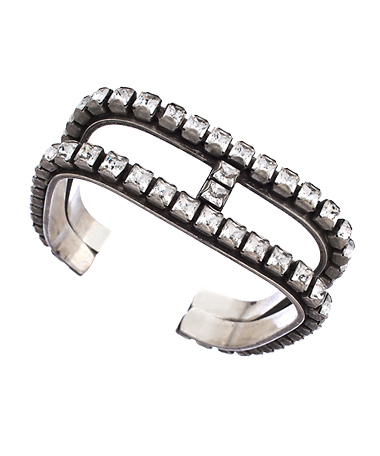 Janis by Janis Savitt Double Row Crystal Square Cuff Bracelet
