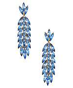 Janis by Janis Savitt Blue Crystal Leaf Earrings