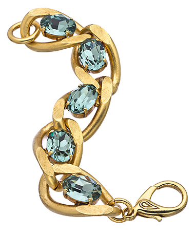 Janis by Janis Savitt Matte Gold and Light Azore Crystal Large Link Bracelet