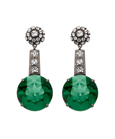 Janis by Janis Savitt Green Crystal Drop Earrings