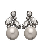 Janis by Janis Savitt Silvertone and Pearlized Bead Earrings