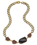 Janna Conner Designs Gold Wine and Onyx Ivana Necklace