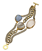 Janna Conner Designs Gold Agate and Druzy Mireille Bracelet