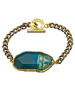 Janna Conner Designs Gold and Turquoise Fire Agate Mireille Bracelet