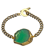 Janna Conner Designs Gold and Green Fire Agate Mireille Bracelet