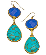 Janna Conner Designs Cobalt and Turquoise Aurelie Earrings