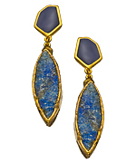 Janna Conner Designs Gold Navy and Lapis Ivana Earrings