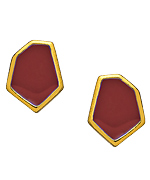 Janna Conner Designs Gold and Wine Enamel Aliza Stud Earrings