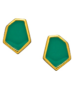 Janna Conner Designs Gold and Emerald Enamel Aliza Stud Earrings