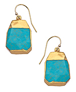 Janna Conner Designs Gold and Turquoise Nugget Drop Earrings
