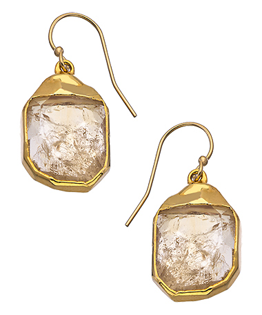 Janna Conner Designs Gold and Citrine Nugget Teardrop Earrings