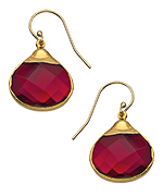 Janna Conner Designs Gold and Garnet Quartz Drop Earrings