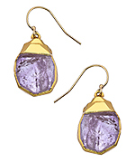 Janna Conner Designs Gold and Amethyst Nugget Teardrop Earrings