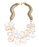 Janna Conner Designs Gold and Citrine Slices Bib Necklace
